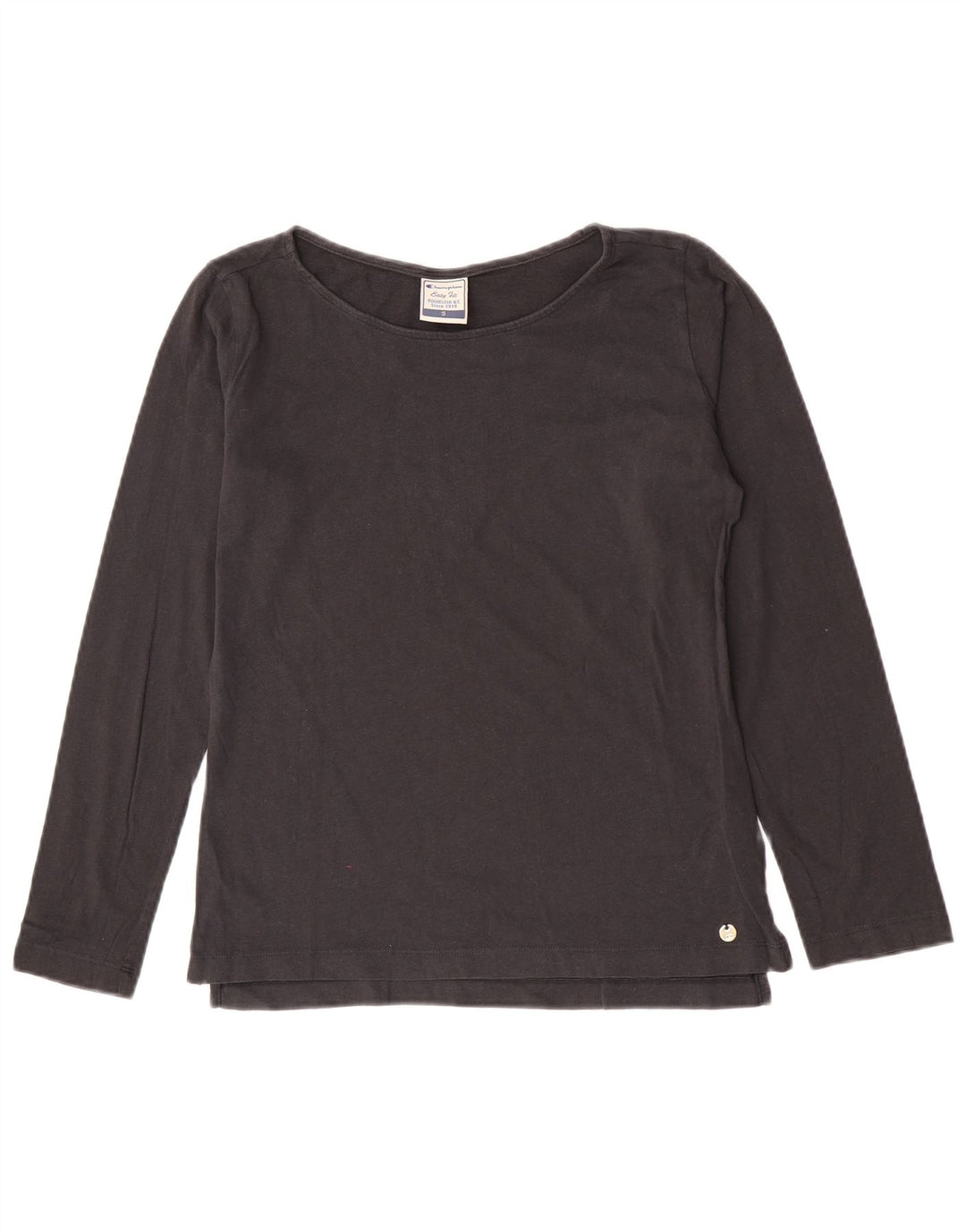 Champion Womens Easy Fit Top Long Sleeve UK 10 Small Grey Cotton