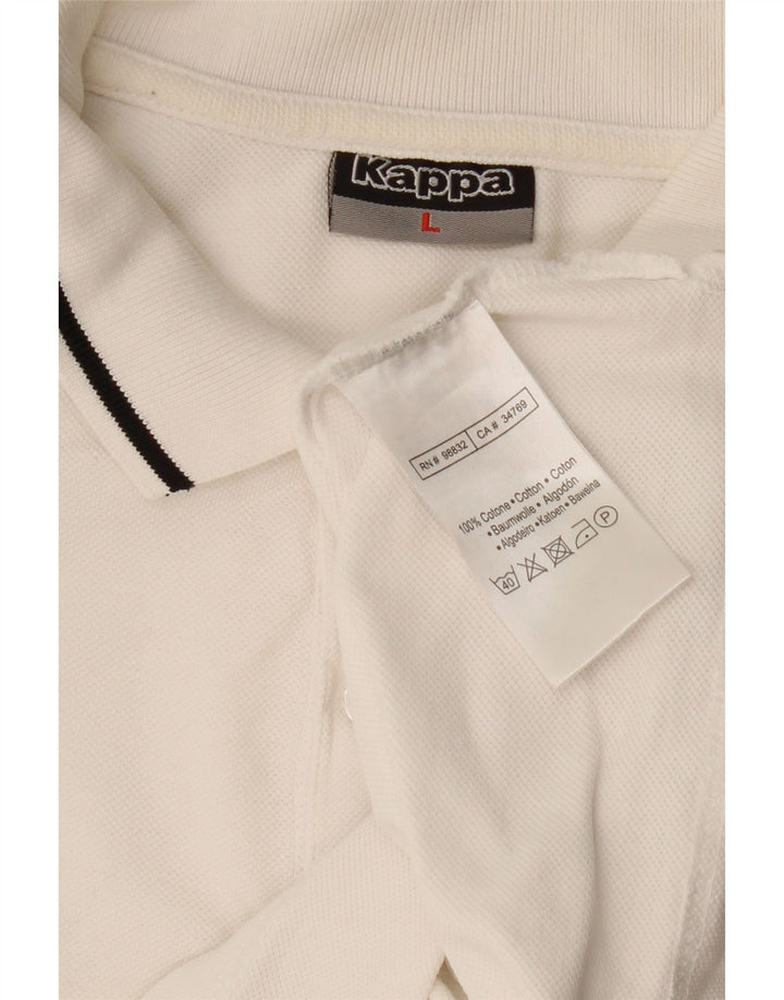 KAPPA Mens Polo Shirt Large White Cotton