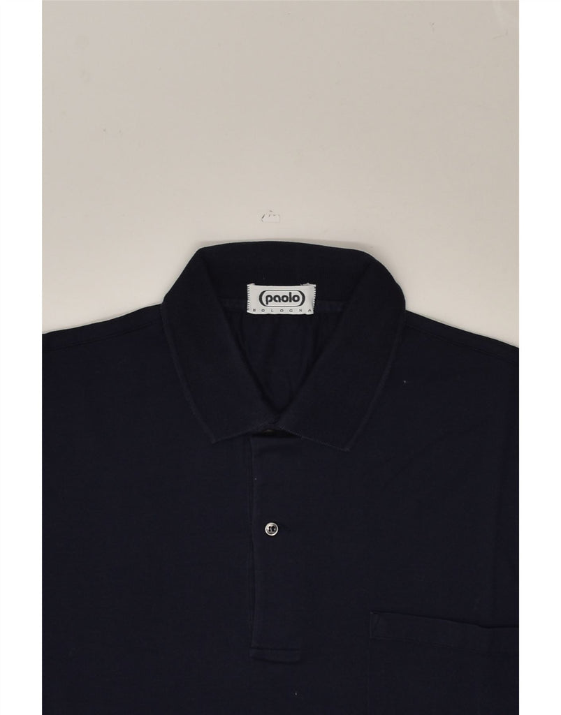 VINTAGE Mens Polo Shirt Medium Navy Blue | Vintage Vintage | Thrift | Second-Hand Vintage | Used Clothing | Messina Hembry 