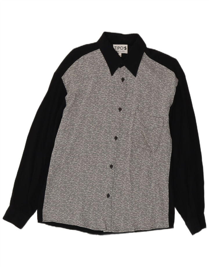 Tipo' S Mens Shirt Medium Black Colourblock Viscose