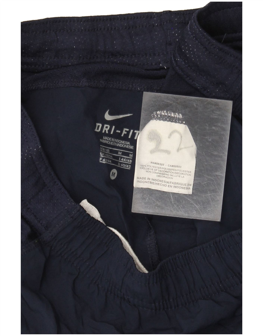 NIKE Womens Dri Fit Sport Shorts UK 12/14 Medium Navy Blue Colourblock