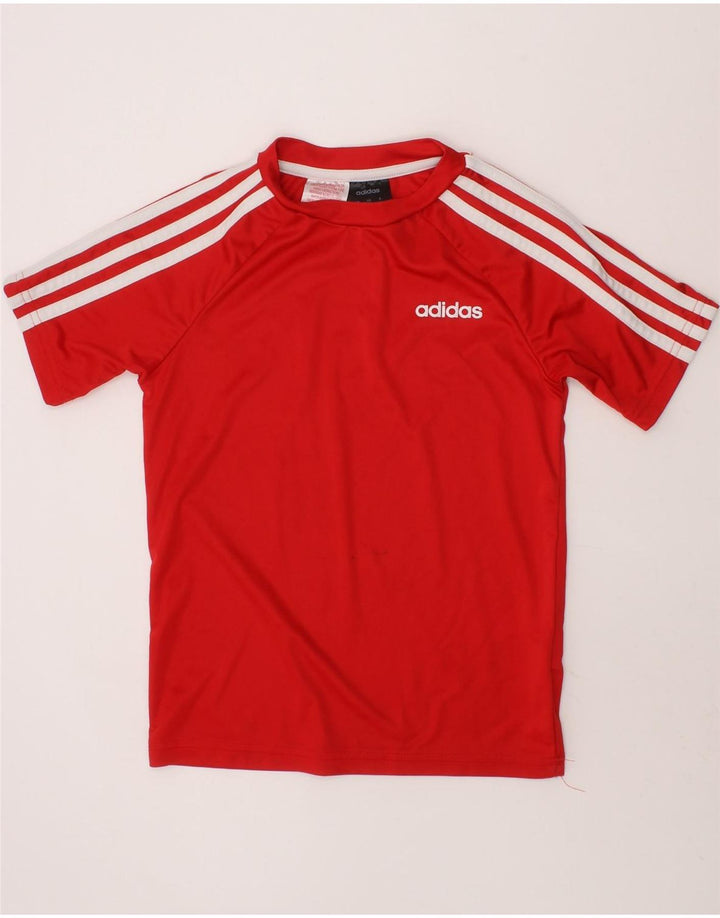 ADIDAS Boys T-Shirt Top 7-8 Years Red Polyester Vintage Adidas and Second-Hand Adidas from Messina Hembry 