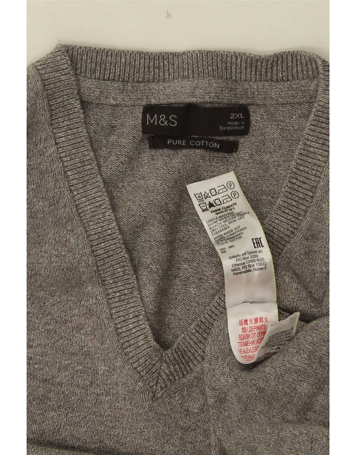 Marks & Spencer Mens Vest Tank Top 2XL Grey Cotton