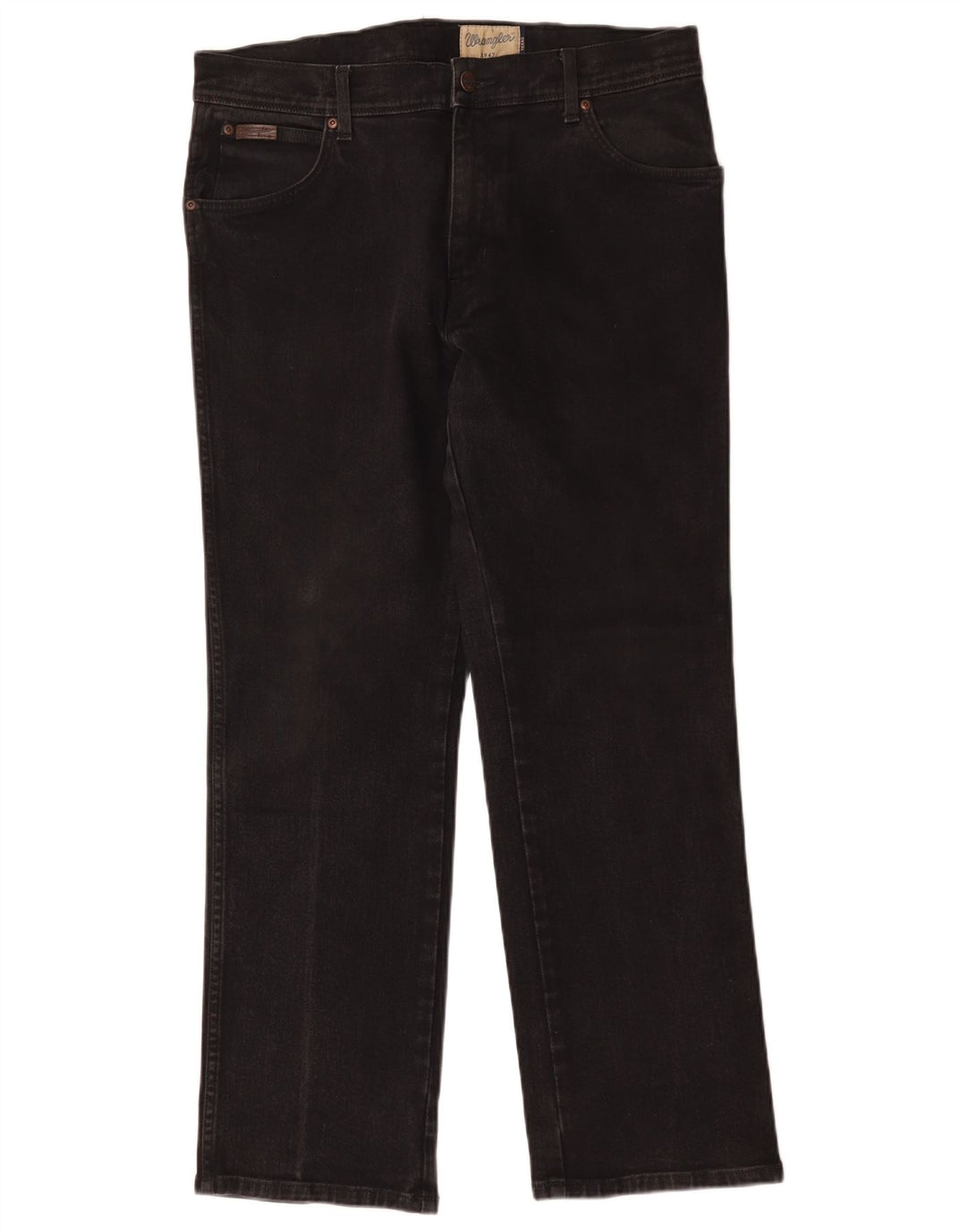 Wrangler Mens Texas Straight Jeans W35 L30 Black Cotton