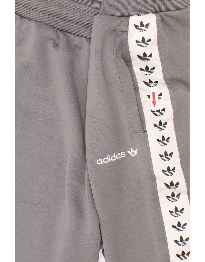 Adidas Boys Graphic Sport Shorts 13-14 Years Grey Colourblock Polyester