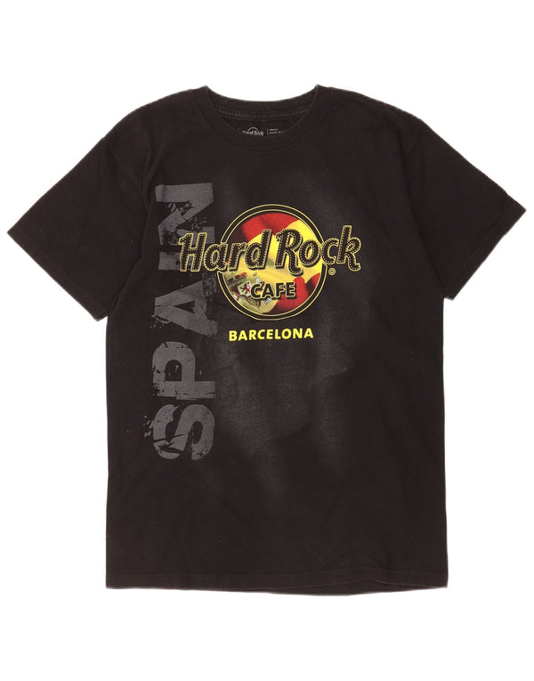 Hard Rock Cafe Mens Barcelona Graphic T-Shirt Top Small Black Cotton