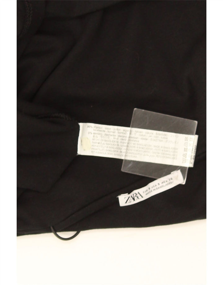 Zara Womens Slip Dress UK 8 Small Black Cotton