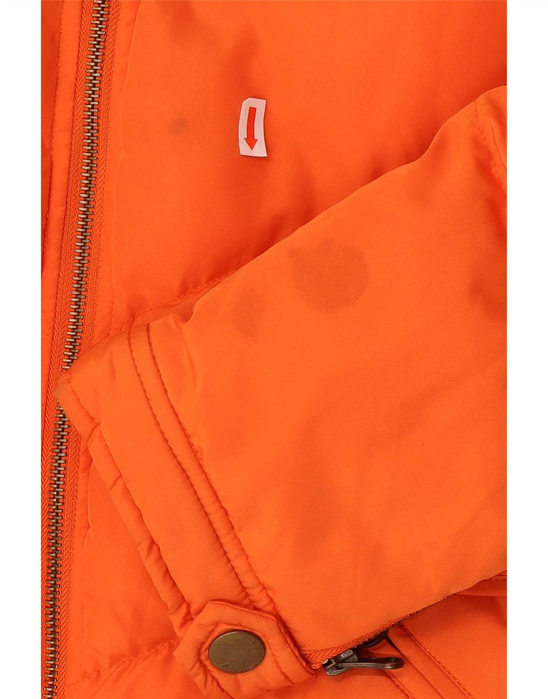 Brugi Womens Hooded Padded Jacket UK 14 Large Orange Polyester