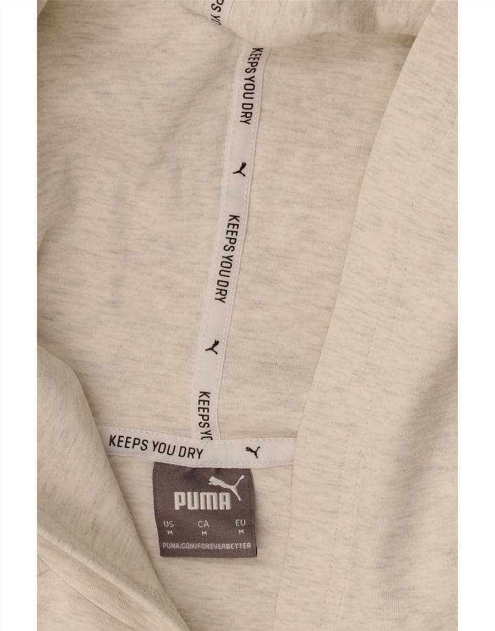 PUMA Womens Crop Hoodie Jumper UK 14 Medium Grey Cotton Vintage Puma and Second-Hand Puma from Messina Hembry 