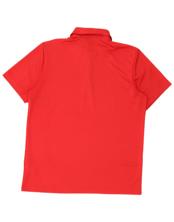 Adidas Mens Polo Shirt Large Red Polyester