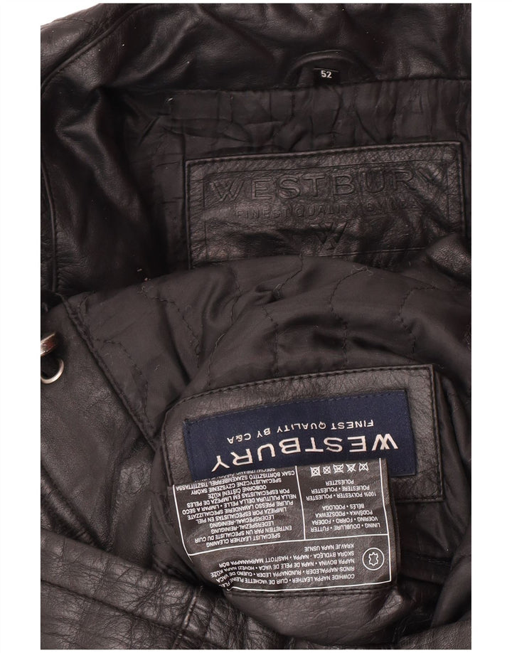 WESTBURY Mens Leather Jacket IT 52 XL Black Leather