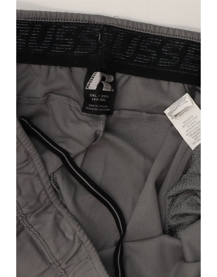 RUSSELL ATHLETIC Mens Tracksuit Trousers 2XL Grey Polyester