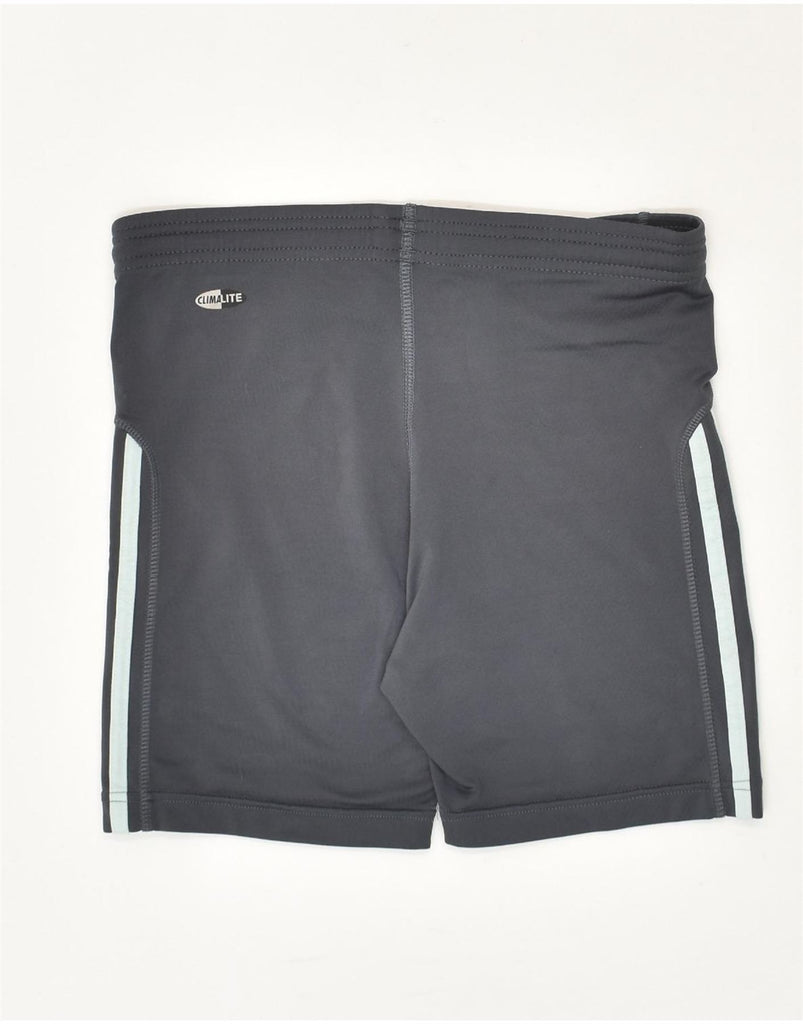 ADIDAS Womens Climalite Sport Shorts UK 14 Medium Grey Polyester | Vintage Adidas | Thrift | Second-Hand Adidas | Used Clothing | Messina Hembry 