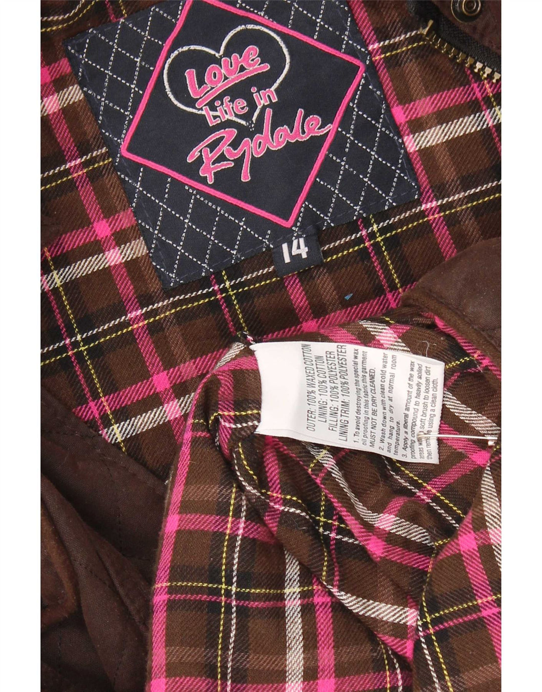 Rydale Womens Quilted Waxed Cotton Jacket UK 14 Large Brown