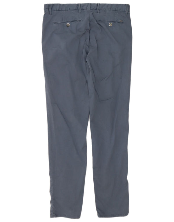 Massimo Dutti Mens Slim Fit Chino Trousers EU 44 Large W34 L32 Blue Cotton