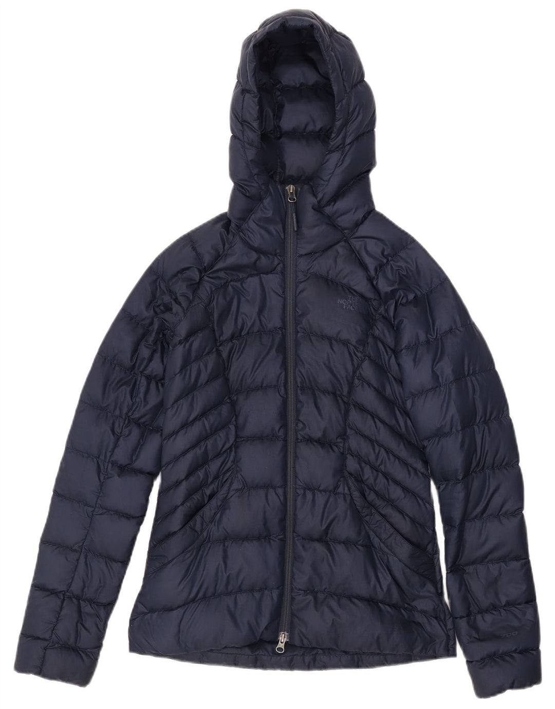 The North Face Womens Hooded Padded Jacket UK 6 XS Navy Blue Polyester
