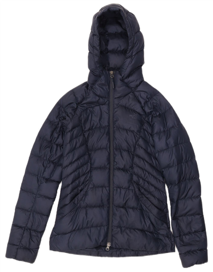 The North Face Womens Hooded Padded Jacket UK 6 XS Navy Blue Polyester