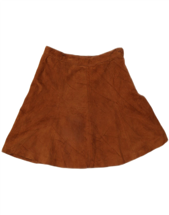 MABRUN Womens Suede A-Line Skirt IT 44 Medium W28 Brown Leather Vintage Mabrun and Second-Hand Mabrun from Messina Hembry 