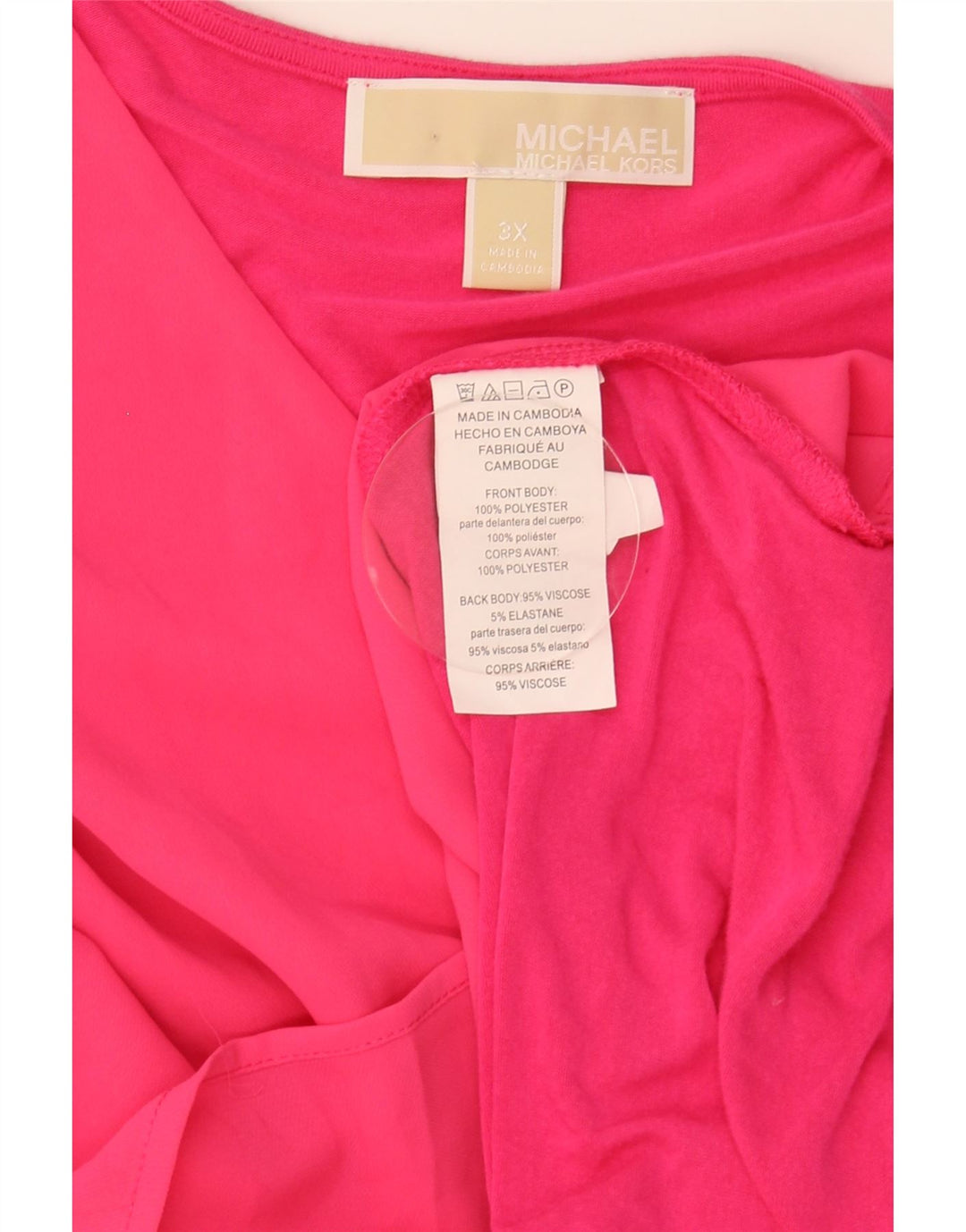 Michael Kors Womens Sleeveless Blouse Top UK 22 3XL Pink Polyester
