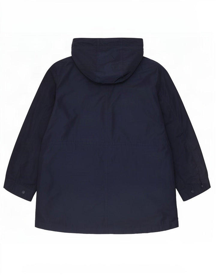 Marks & Spencer Womens Hooded Parka Jacket UK 20 2XL Navy Blue Polyester