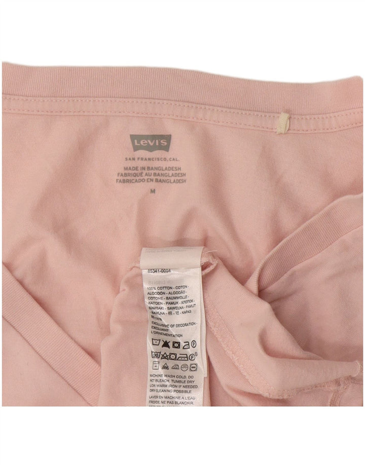 Levi's Womens T-Shirt Top UK 14 Medium Pink Cotton