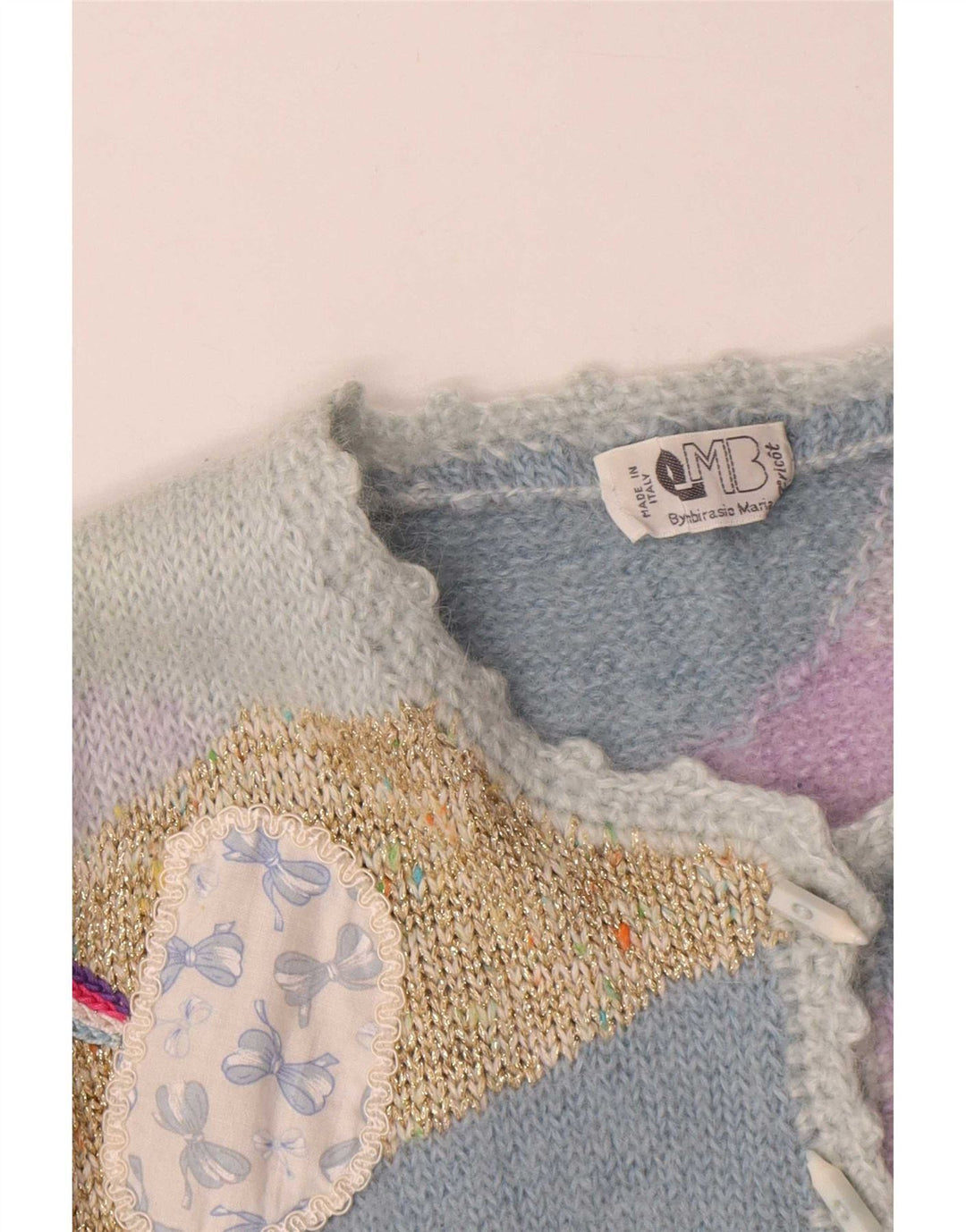Vintage Womens Cardigan Sweater UK 14 Medium Multicoloured Novelty