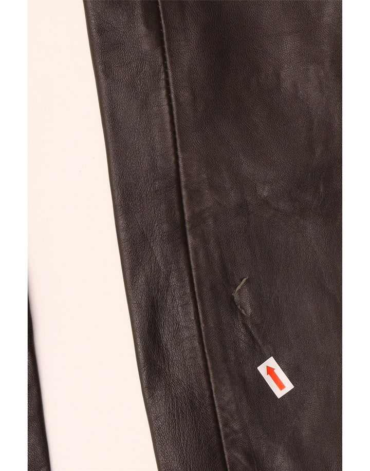 MADDOX Womens Leather Trousers EU 36 Small W26 L32 Brown Leather