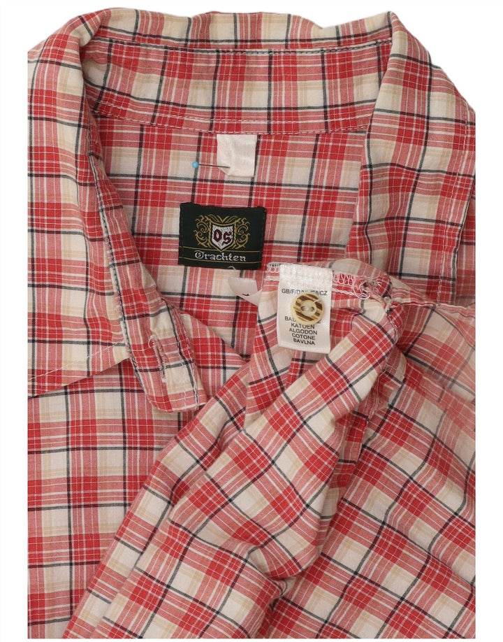 Vintage Womens Shirt UK 16 Large Red Check Cotton