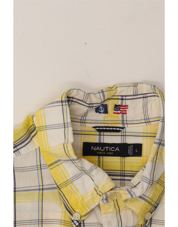 NAUTICA Mens Shirt Large Yellow Check Cotton Vintage Nautica and Second-Hand Nautica from Messina Hembry 