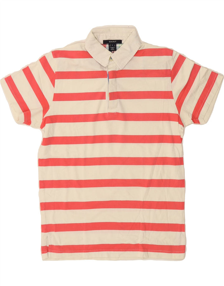 GANT Mens Polo Shirt Small Red Striped Cotton Vintage Gant and Second-Hand Gant from Messina Hembry 
