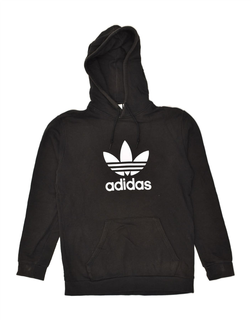 ADIDAS Mens Graphic Hoodie Jumper Medium Black Cotton | Vintage Adidas | Thrift | Second-Hand Adidas | Used Clothing | Messina Hembry 