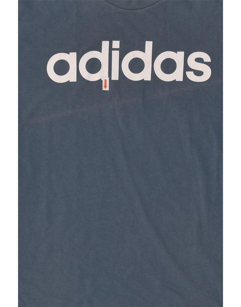 ADIDAS Mens Graphic T-Shirt Top Medium Blue Cotton | Vintage Adidas | Thrift | Second-Hand Adidas | Used Clothing | Messina Hembry 