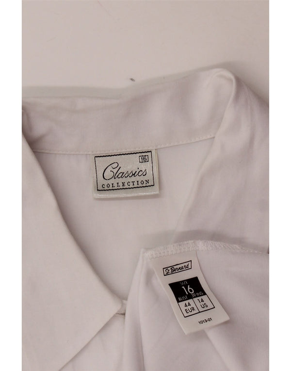 ST. BERNARD Womens Short Sleeve Shirt UK 16 Large White Polyester