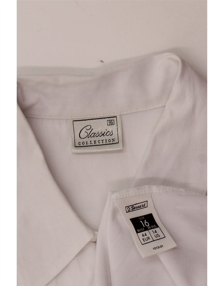 ST. BERNARD Womens Short Sleeve Shirt UK 16 Large White Polyester