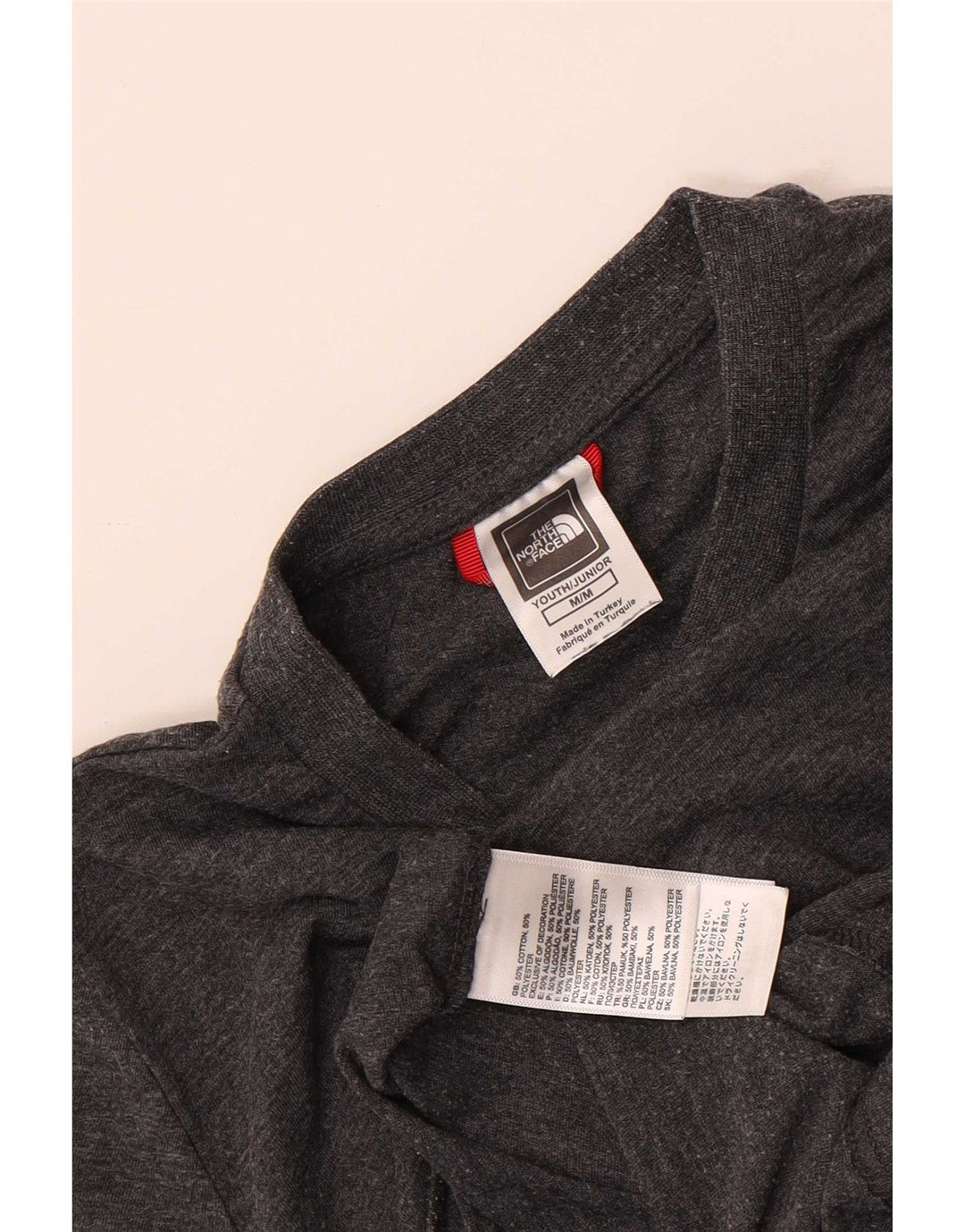 The North Face Boys T-Shirt Top 9-10 Years Medium Grey Cotton