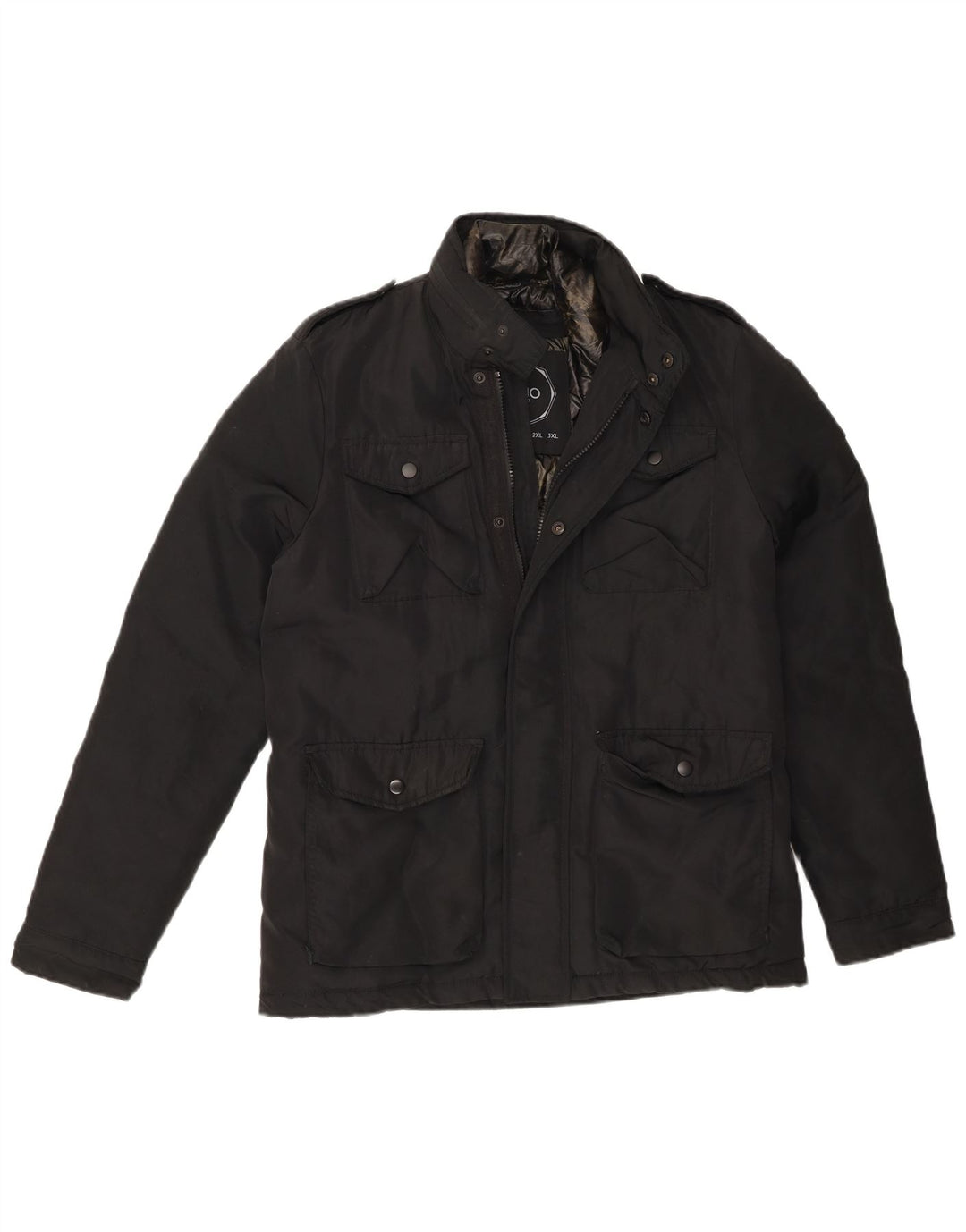 Liu Jo Mens Military Windbreaker Jacket UK 36 Small Black Polyester