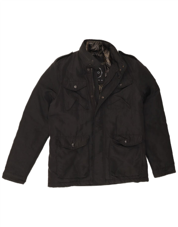 Liu Jo Mens Military Windbreaker Jacket UK 36 Small Black Polyester