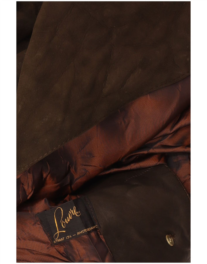 Vintage Womens Suede Coat UK 14 Medium Brown