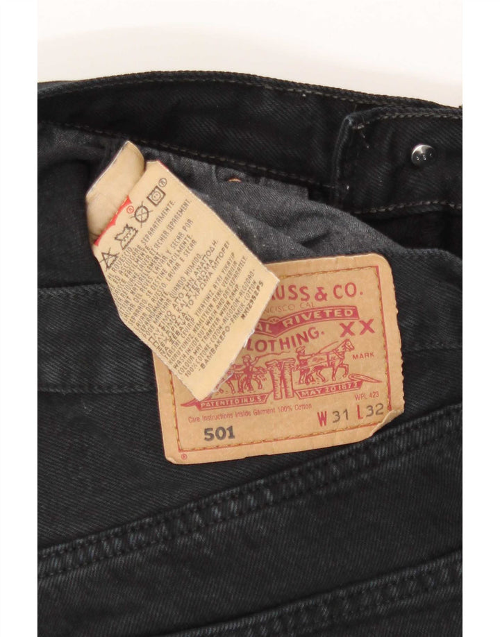 Levi's Mens 501 Straight Jeans W31 L32 Black Cotton