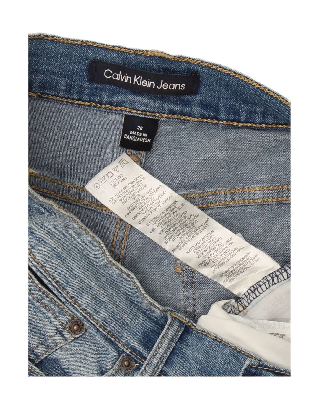 CALVIN KLEIN Womens Denim Shorts W28 Medium Blue Cotton