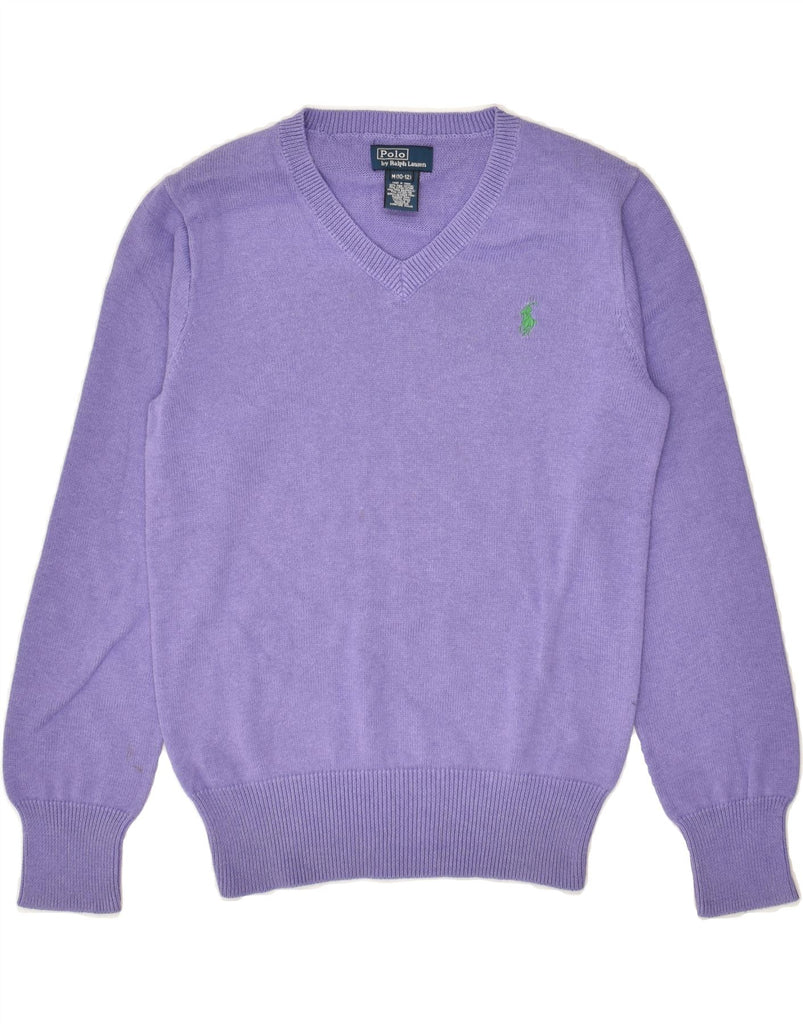 POLO RALPH LAUREN Boys V-Neck Jumper Sweater 10-11 Years Medium  Purple | Vintage Polo Ralph Lauren | Thrift | Second-Hand Polo Ralph Lauren | Used Clothing | Messina Hembry 