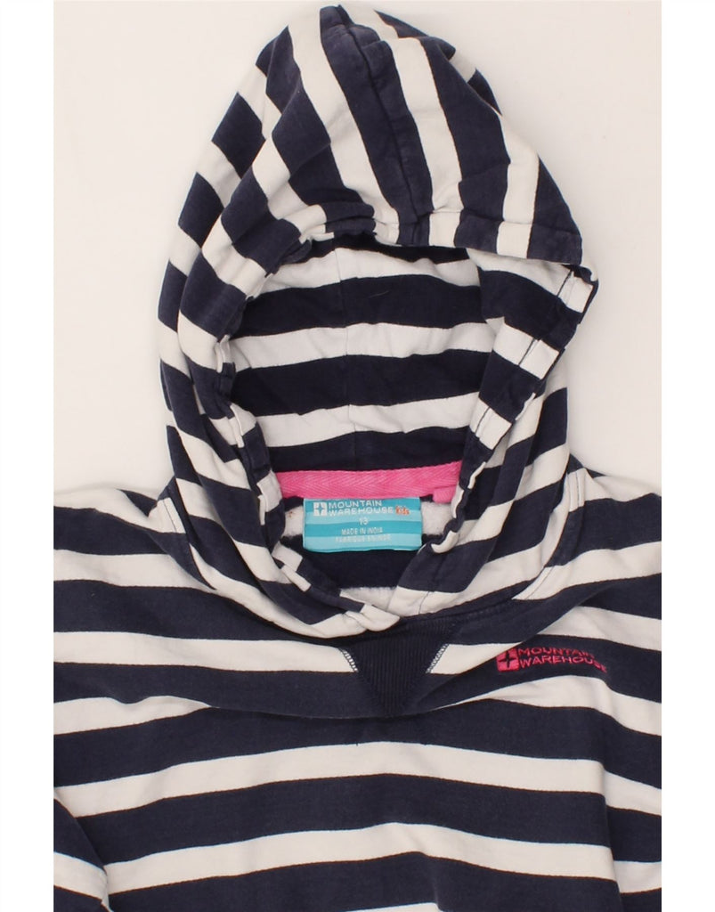 MOUNTAIN WAREHOUSE Girls Hoodie Jumper 12-13 Years Navy Blue Striped Vintage Mountain Warehouse and Second-Hand Mountain Warehouse from Messina Hembry 