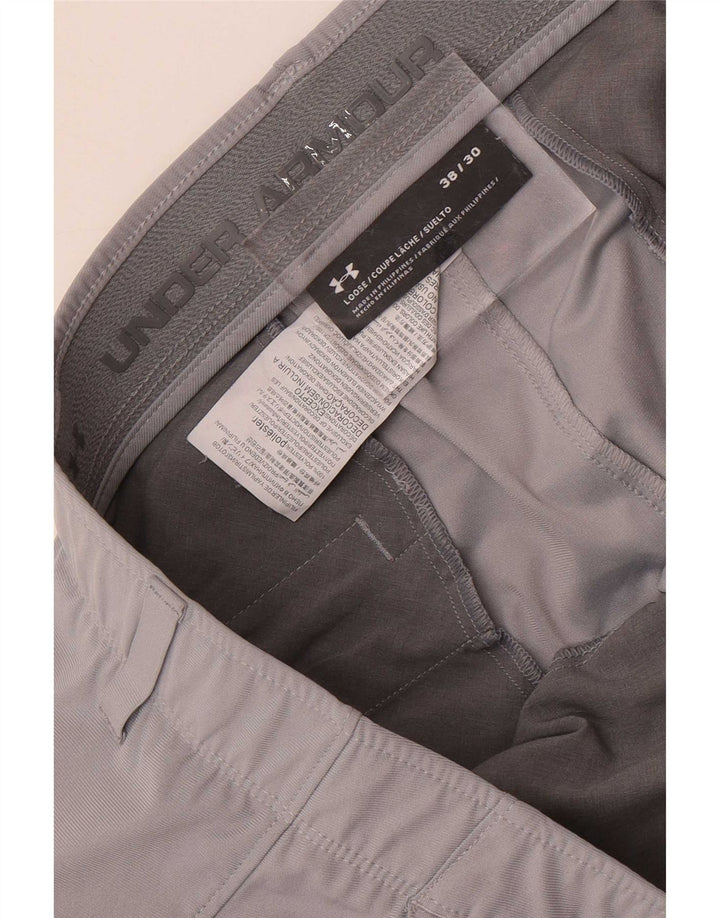 Under Armour Mens Straight Chino Trousers W38 L30 Grey Polyester