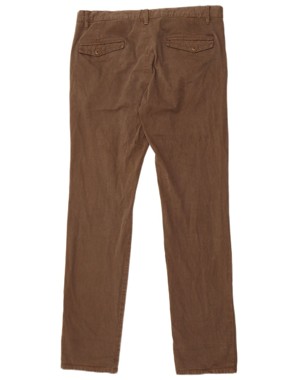 Hugo Boss Mens Slim Fit Chino Trousers Large W36 L33 Brown Cotton