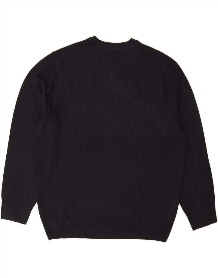 DOCKERS Mens Crew Neck Jumper Sweater XL Black Patchwork Acrylic Vintage Dockers and Second-Hand Dockers from Messina Hembry 