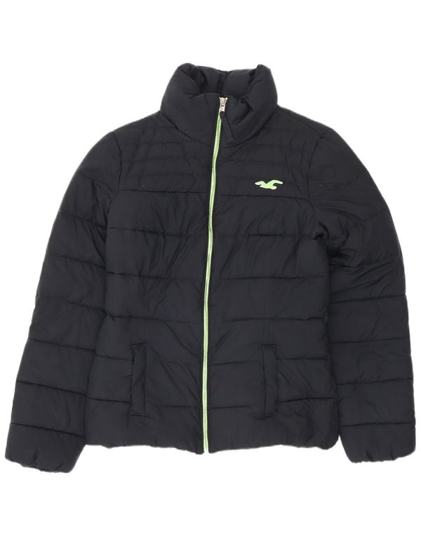 Hollister Womens Sherpa Padded Jacket UK 10 Small Navy Blue Polyester