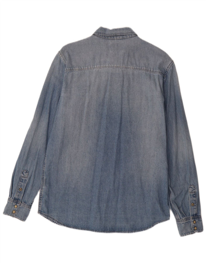 JACK & JONES Mens Denim Shirt Large Blue Cotton