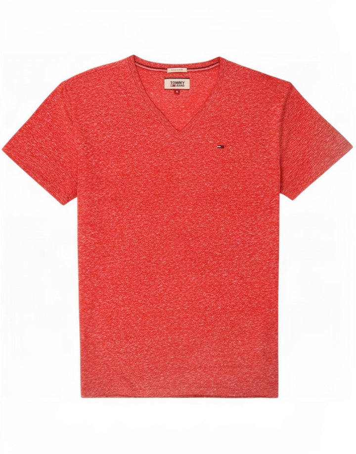 Tommy Hilfiger Mens Regular Fit T-Shirt Top Medium Pink Flecked Polyester