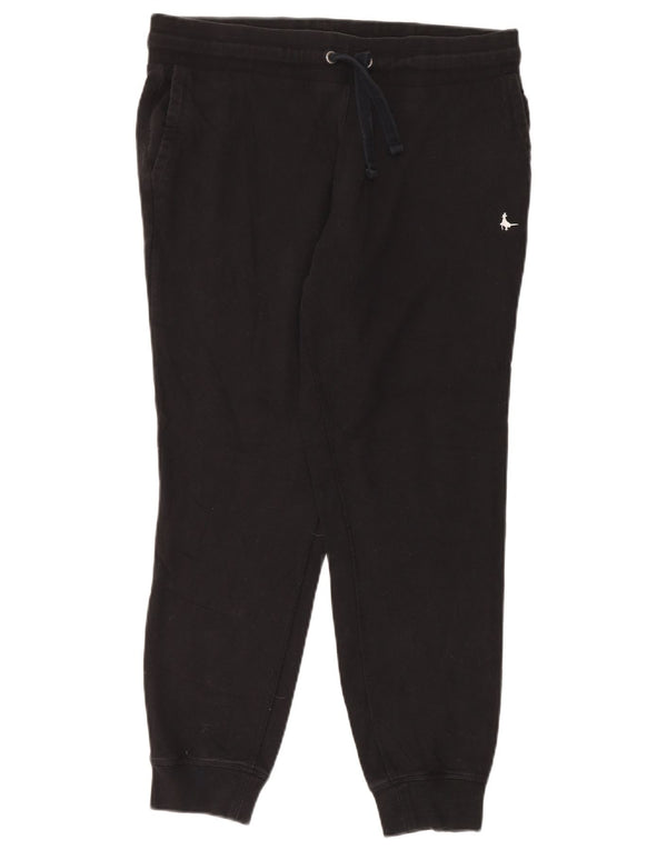 Jack Wills Womens Tracksuit Trousers Joggers UK 16 Large  Black Cotton