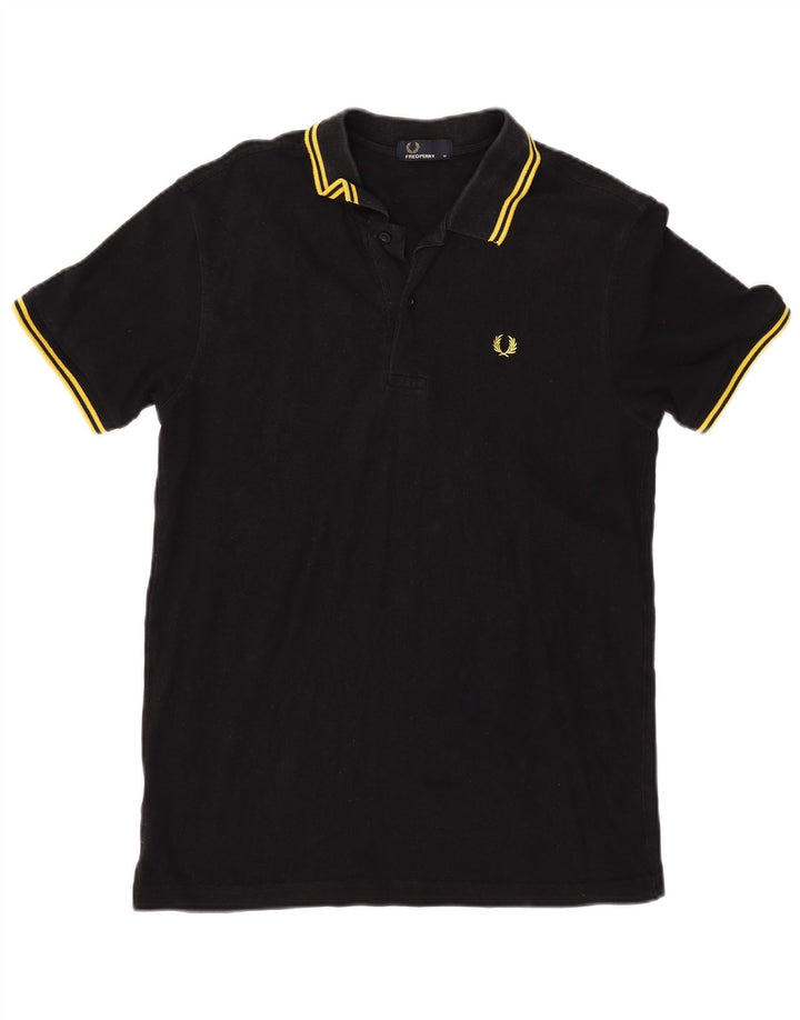 Fred Perry Mens Polo Shirt Medium Black Cotton
